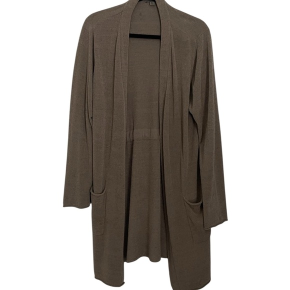 Barefoot Dreams Cozy Long Tan Cardigan XL - Picture 1 of 9